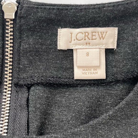 J Crew Factory Charcoal Gray Ponte Long Sleeve Zipper Back Sheath Dress Women 8 - Picture 5 of 9